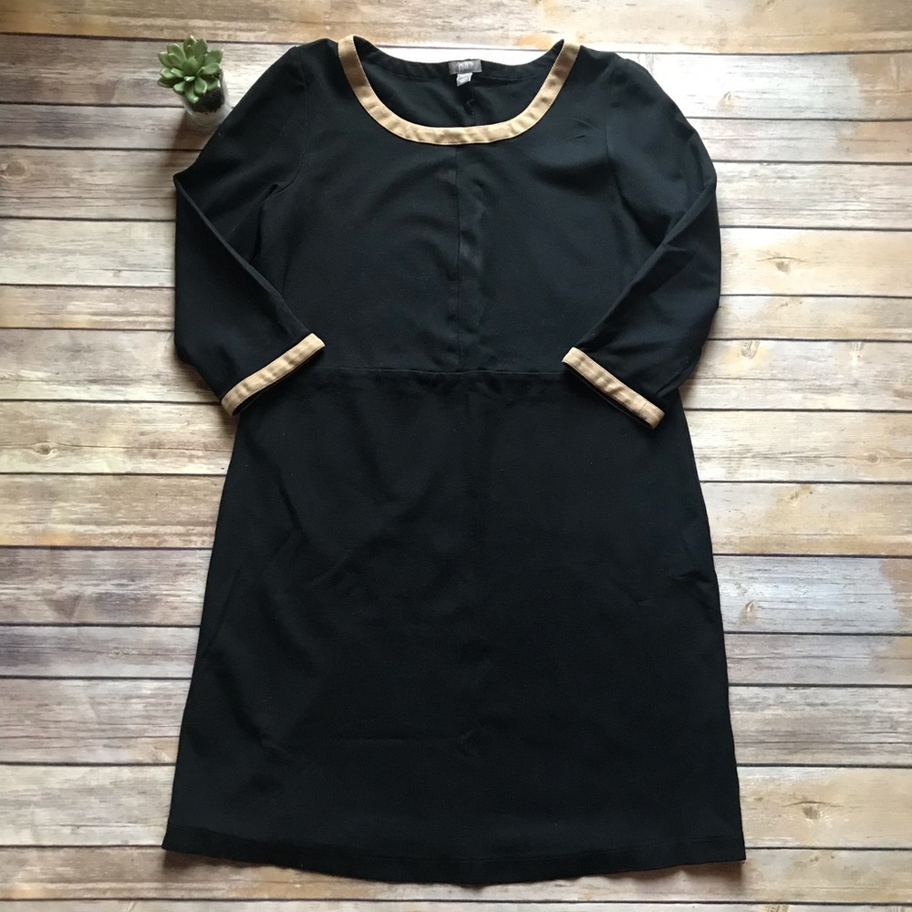 J. Jill Black Sheath Dress with Gold Trim Size M